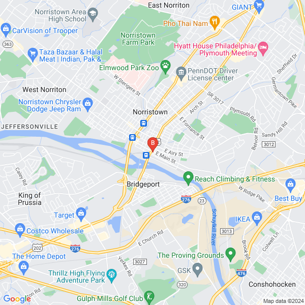 BrowWell location map: 120 E Main St 2nd Fl, Norristown, PA